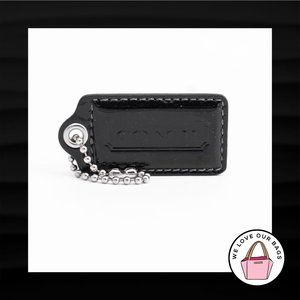 2.5" Large COACH BLACK PATENT LEATHER KEY FOB BAG CHARM KEYCHAIN HANGTAG TAG